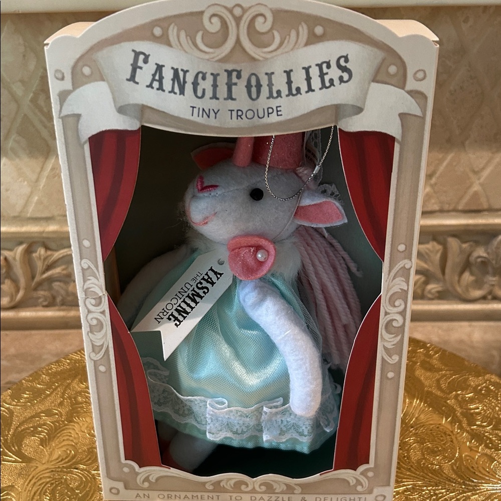 NWT Tiny Troupe Fanci Follies Yasmine the Unicorn 8” Ornament 2018